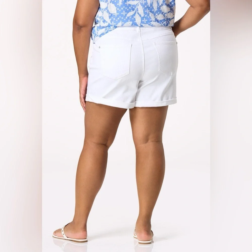 Cato | PLUS SIZE WHITE ROLLED DENIM SHORTS VARIOUS SIZES AVAILABLE